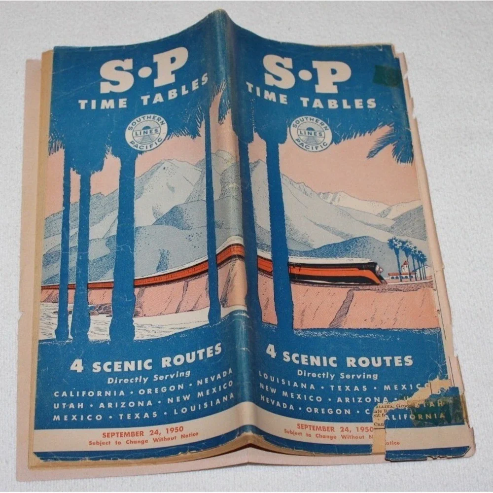 35 VTG Southern Pacific Lines Time Tables 1940s-1980s Passenger & Employee lot